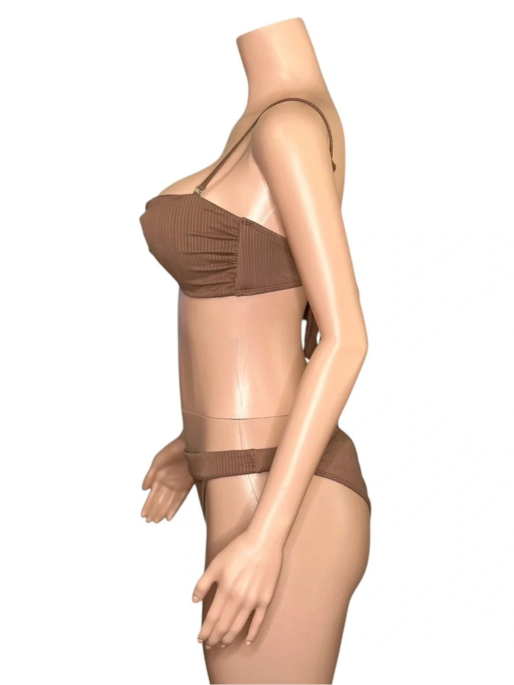 MONDAY SWIMWEAR Set Antigua Top (L) & Argentina Bottom (L) - Caramel Rib
